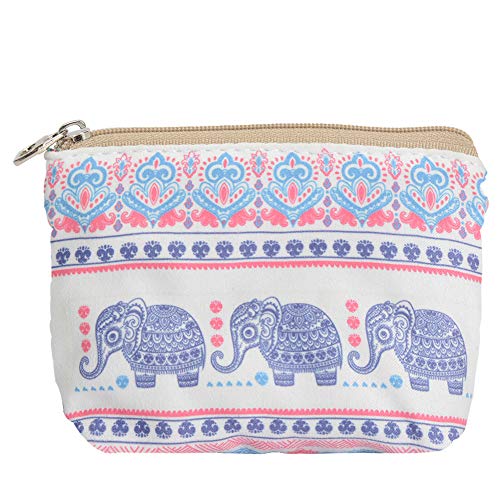 Women and Girls Cute Fashion Coin Purse Wallet Bag Change Pouch Key Holder - color: Bohemian Elephant
