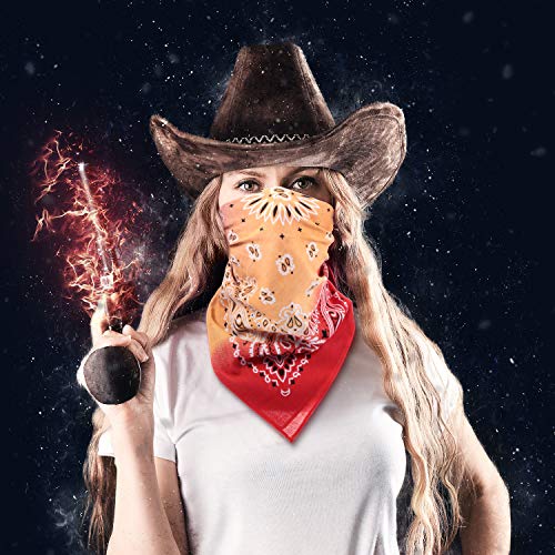 Syhood 24 Pcs Cotton Tie Dye Bandanas Bulk Paisley Bandanas Cowboy Headwrap Scarf Halloween Hiphop Handkerchief for Men Women