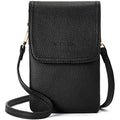 BOSTANTEN Vegan Leather Crossbody Bags for Women Designer Cell Phone Bag Wallet Purses Adjustable Strap - color: B-02-pebble Black