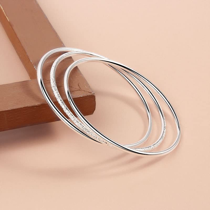 Sterling Silver Bangle Bracelets for Women,Fashion Jewelry Simple Adjustable 925 Silver Cuff Bangles for Women Mom Wife Valentine Mothers Day Gift - color: Silver-A1