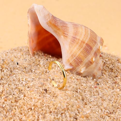 14K Gold Plated Toe Rings for Women Adjustable Toe Ring Open Band Toe Ring Summer Beach Foot Jewelry