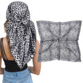 AWAYTR Satin Silk Scarf - Large Hair Bandana, Sleeping Wrap for Women - color: Leopard Print (Black&white)