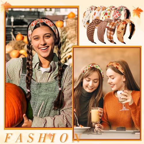 obeoby Fall Headbands for Women, Thanksgiving Knotted Headband Holiday Hairbands for Women Girls Autumn Festive Gift - color: Fall serise