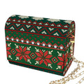 C'eitura Woven Pattern Wooden Clutch with Chain, DIY 5D Diamond Art Shoulder Bag, Boho Style Purse with Rhinestones, Unique Handbag Kit & Gift - color: SKB213