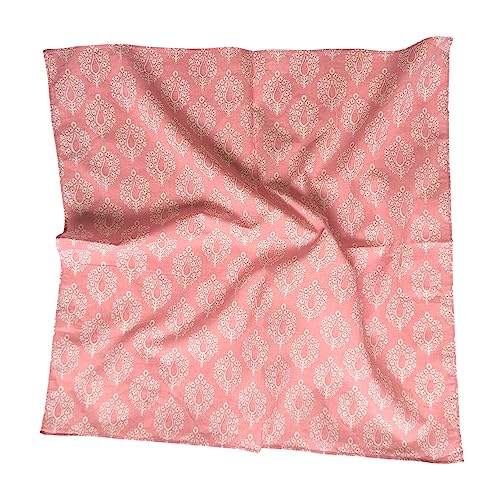 AVKA Studio 100% Cotton Bandanas for Women & Men, 2 Pack 20x20 Inch, 22x22 inch Hand Printed, Lightweight Cotton Handkerchief - color: Light Coral / Peach, size: 20 x 20 Inches