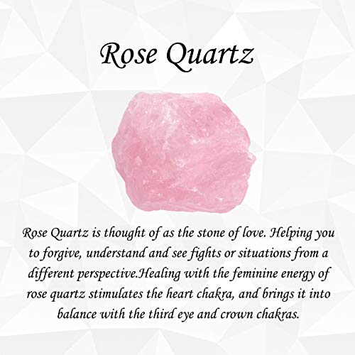 Top Plaza Antique Silver Flower Wrapped Natural Rose Quartz Healing Crystal Necklace Mothers Day Mom Gifts - color: Rose Quartz