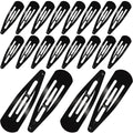 WILLBOND 30 Pieces 3.1 Inch Large Metal Snap Hair Clips Nonslip Barrettes Women Hair Accessories(Black) - color: Black, style: Minimalist