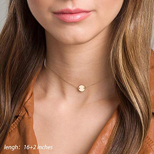 Turandoss Gold Layered Necklaces for Women - 14K Gold Plated Handmade Multilayer Bar Pearls Coin Disc Moon Butterfly Medallion Adjustable Dainty Layered Choker Necklaces for Women Jewelry - style: 3PCS - Disc&CZ&Bar