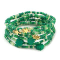 Dainty Gold Beaded Star Bracelets Stack for Women,Handmade Boho Colorful Beads Bracelet Fashion Prom Holiday Jewelry Gift Friendship Family - color: St Patricks Day