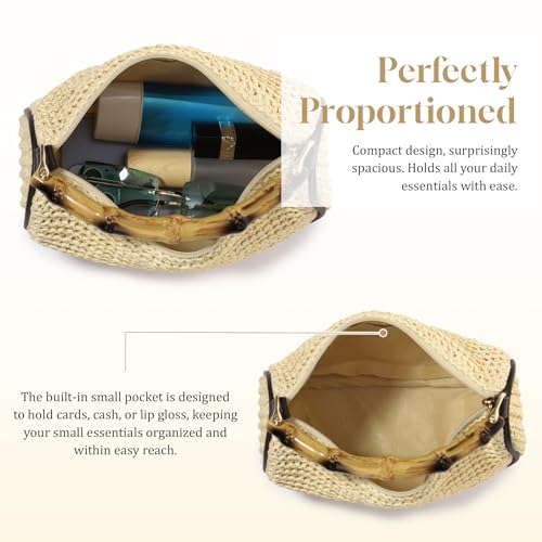 GOKTOW Straw Clutch Purses for Women Small Summer Handbag Woven Beach Hobo Tote Bags Vacation Crossbody Bag 2026 - color: Beige