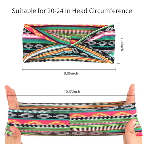 YARIEW 6Pcs Headbands Paisley Bandanas Head Bands Sweat Band Hair Wrap Headwrap Fashion Boho Wide Thick Workout Yoga Elastic Headbands Mens Cooling Running Sports Headband Sweatbands for Women and Men - color: Multi-colored-5
