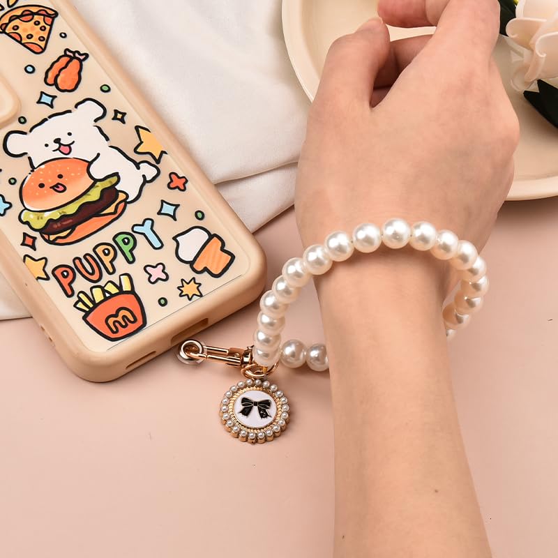 YangQian Phone Accessories Beaded Wrist Strap Case Lanyard Decoration Wristlet Keychain - color: Pearl Wrist Strap for Phone