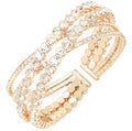Rhinestone Bracelet for Women MultiLayer Crystal Cuff Bracelet Strand Layered Bracelet - color: Gold 6