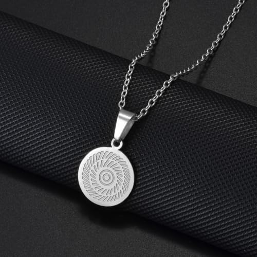 Pintadera Canaria Spain Traditional Ethnic Symbols Pendant Necklaces For Woman Jewelry - color: Silver Color 2