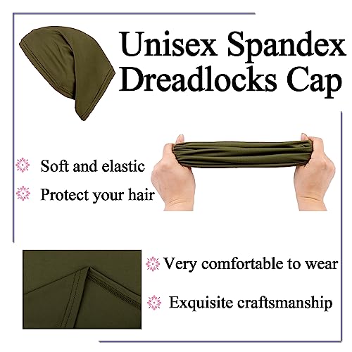 Leeven Sleep Shower Cap mens bonnet Long Hair Dread Loc Cap Long Braid Cap Elastic Dreadlock Tube for Men Woman - color: White, Black, Royal Blue, Army Green