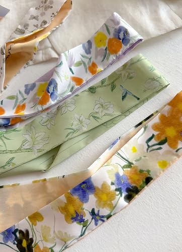 4/40 Pcs Hair Scarf for Women, 35"x2.36" Lightweight Silk Headband, Purse & Bag Scarves Gift Collection - color: Pastel