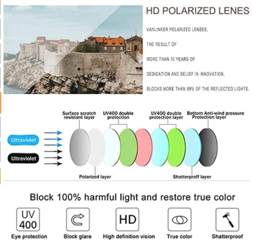 VANLINKER Polarized Retro Oval Sunglasses for Women and Men Small 90s Style VL9580 - color: C14 Milky White Frame/Brown Lens