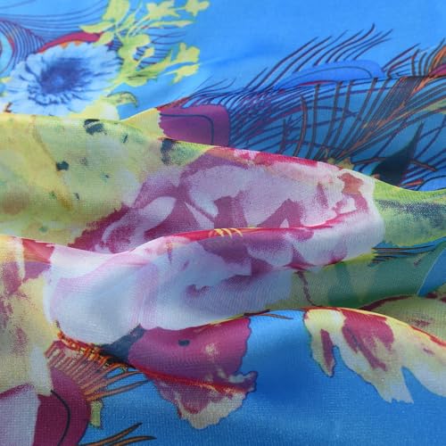 Womens Sexy Bohemian Floral Beach Cover Up Sarong Wrap Swimsuit Beachwear - color: A-blue