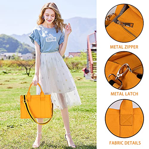 Canvas Tote Bag for Women Top Handle Handbag Crossbody Tote Bag for Women - color: A12-yellow