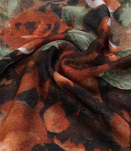 Scarfand's Romantic Rose Prints & Floral Patterns Lightweight Infinity Fashion Scarves Wraps - color: Romantic Tan