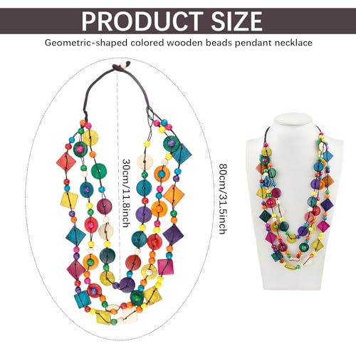 3- Layered Statement Necklace Womens Bohemia Choker Necklaces - color: Colourful