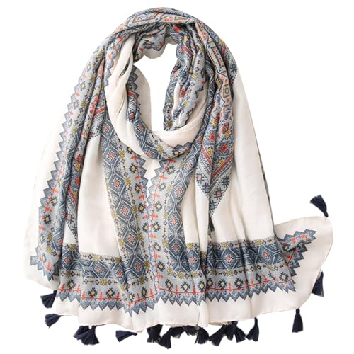 WZX Boho Scarf for Women, 70"x35" Large Lightweight Shawl Wrap for Travel, Sun Protection, Office & All-Season Wear - color: 015