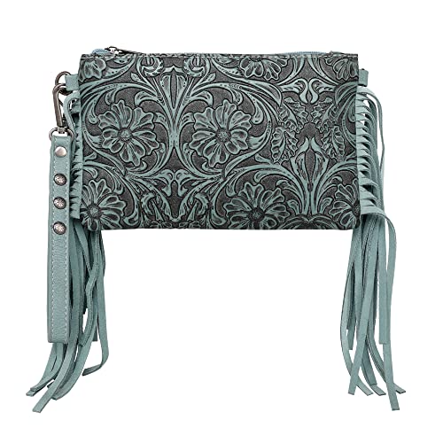 Montana West Western Purse for Women Crossbody Bag Wristlet Clutch Purse - color: A3turquoise