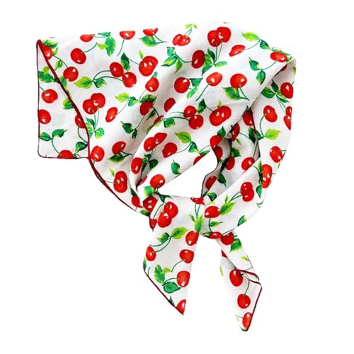 Bandana,Bandanas for Women,Red Bandana Scarf,21'' X 21'' Soft Comfort Fabric Cherry Bandanas