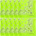 The Peacock Crew Premium Soft Cotton Bandanas Pack for Men and Women Paisley 22 x 22 inches - color: Pack of 10 Lime Green
