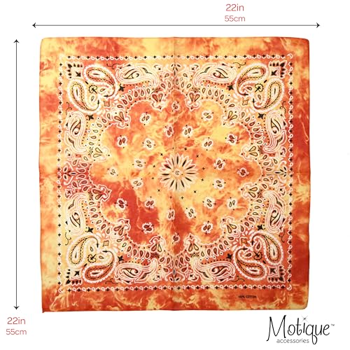 Motique Accessories Modern Tie Dye Bandana - color: Light Orange
