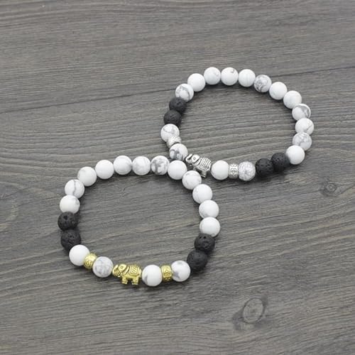Women Beaded Bracelet Set | Colorful Boho Stackable Trendy Design with Crystal Accents Multilayer Bangle Bracelet | Fashion Stretch Braclets Jewelry for Women - color: Elephant