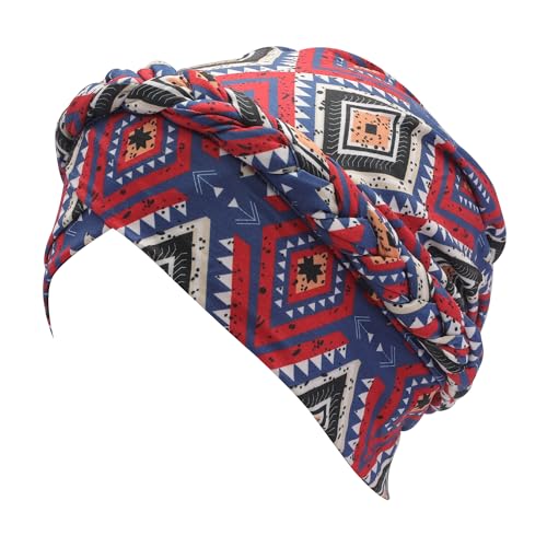ZLYC Chemo Headwear for Women Pre Tied Turban Headwear Lightweight Beanie Hat - color: Boho Red