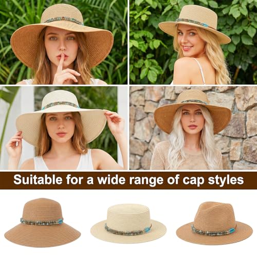 Adjustable Cowboy Hat Band for Women Men, Turquoise Cowboy Beaded Bands, Cowgirl Rope Belt for Panama Fedora - color: Green B