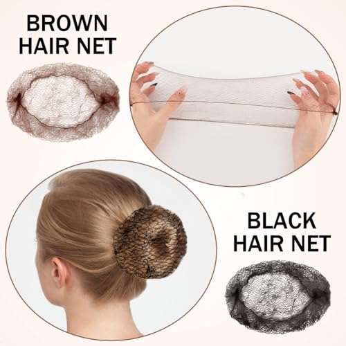 163Pcs Dance Hair Accessories Kit, Hair Nets for Buns,Bobby Pins for Women Girls,Hair Pins Kit, Combs&Brushes, Loo-p Tools,Professional Dance Performance Kit w/Storage Box(Black,Size:multi size)