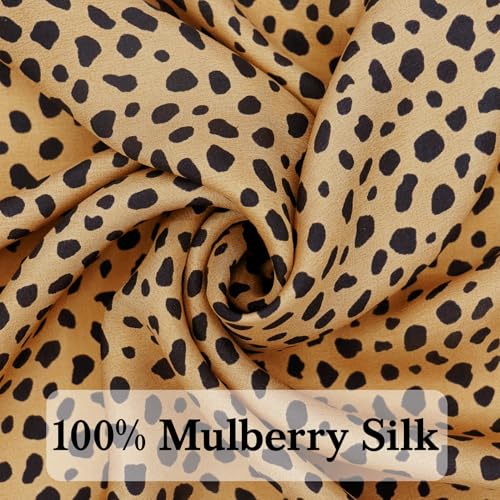 Ciormis 100% Mulberry Silk Scarf-Women's 21''/27''Square Silk Hair Head Scarf Neckerchief with Gift Packaged - color: 21''x 21''-style 69