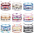 36Pcs Boho Surfer Bracelets Anklets for Women Men Adjustable String Rope Anklets Handmade Beach Colorful Bracelets Anklets Friendship Braided Bracelet Waterproof