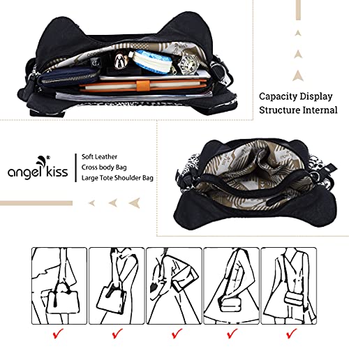 Angelkiss Hobo Purses and handbags for Women Satchel Handbag Women Purses Large Daily Shoulder Bags | Purses - color: Black-leopard