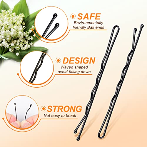 MORGLES 120PCS Jumbo Bobby Hair Pins for Women Girl, Large Black Bobby Pins 2.75Inches with Box - color: Black (2.75inch)