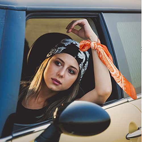 Zhanmai 8 Pcs 27.5 x 27.5 Inch Silk Bandana Square Satin Head Scarves Women Hair Scarves Hair Wrap Neck Scarf for Sleeping - color: Multicolor, style: Fresh