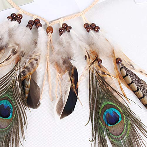 WLBON Halloween Boho Feather Headband Hippie Indian Hair Hoops Bands Tassel Bohemian Headpiece Hairband Women Christmas Wedding Holiday Festival Masquerade Cosplay Dress Up Birthday Party Accessories - color: Strips