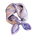 Aufeel Women's 100% Pure Mulberry Silk Small Square Scarf - Neckerchief Women - Silk Headscarf - 21" x 21" - color: Elegant Purple