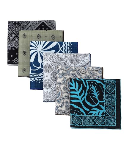STARWHISPER Multicolored 22''x22'' Cotton Bandana for Women and Men Multi-purpose Headband Hair Scarf Protective Coverage - color: H2