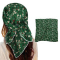 Bandanas for Women Men 21"x21" Floral Headband Scarf Versatile Hair Bandana Square Head Scarf - color: Green Garden