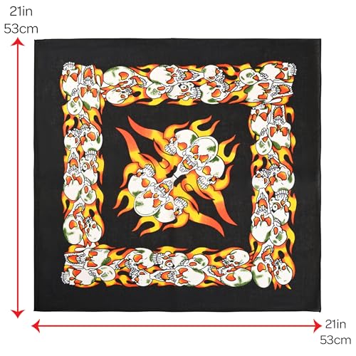 Motique Accessories Skull Bandana - color: Flames