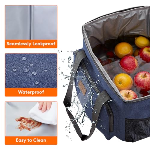 Lifewit Large Lunch Bag, Insulated Lunch Box, Soft Cooler Cooling Tote for Adult Men Women, Dark Blue 40-Can (24L) - color: Dark Blue, size: Jumbo(24L)