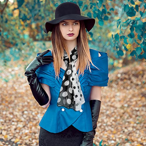 E-Clover Unique Fashion Women's Scarf Chiffon Sheer Scarves for Women Lightweight - color: Polka Dot-black White