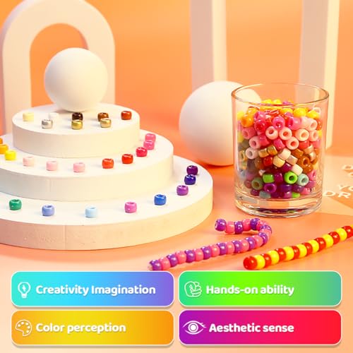Praisebank 4000pcs Black Pony Beads, Barrel Shaped, Plastic, Loose Beads, Craft Beads, Hair Braids - color: Black