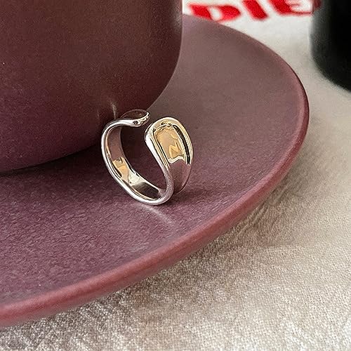 Handmade 925 Sterling Silver Ring Boho Thumb Band Open Statement Rings for Women Jewelry Christmas Gifts - color: Pattern 1