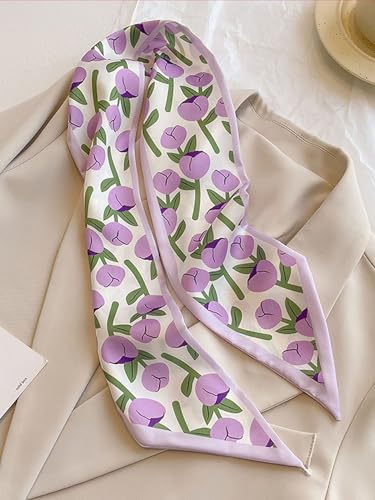 4/40 Pcs Hair Scarf for Women, 35"x2.36" Lightweight Silk Headband, Purse & Bag Scarves Gift Collection - color: Orchid