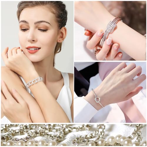 IFKM Gold Chain Bracelets Set for Women, 14K Gold Plated Multiple Layered Stackable Open Cuff Bangle Bracelet Anklet Bracelets Adjustable Link Tennis Beads Italian Cuban Jewelry for Women Gift - style: 28PCS Set